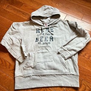Brew City Distressed “Here for the Beer” St. Louis Grey Hooded sweatshirt